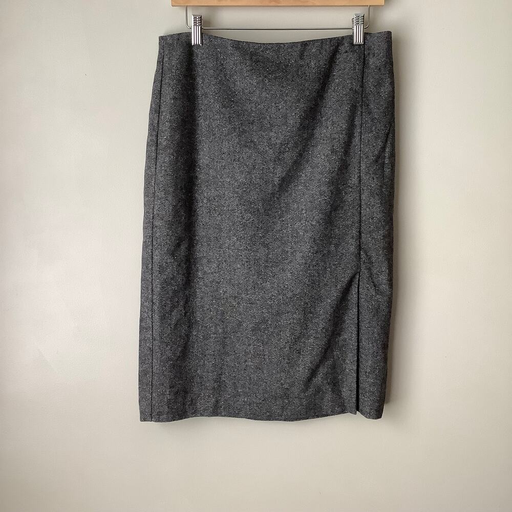 Talbots Wool Blend Confetti Tweed Lined Straight Pencil Skirt Gray Womens Sz 10